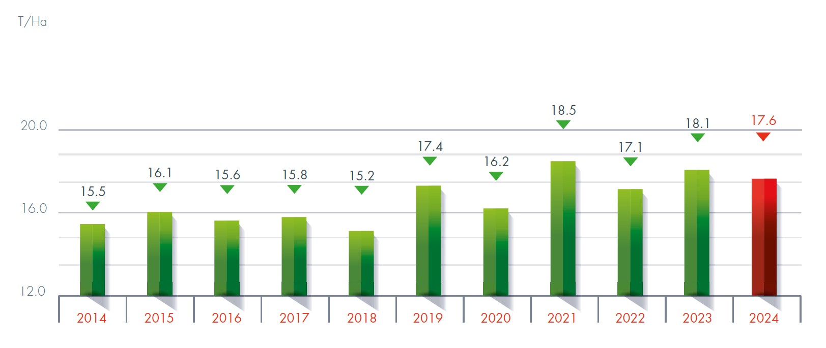 evolution rendement hectare 2024
